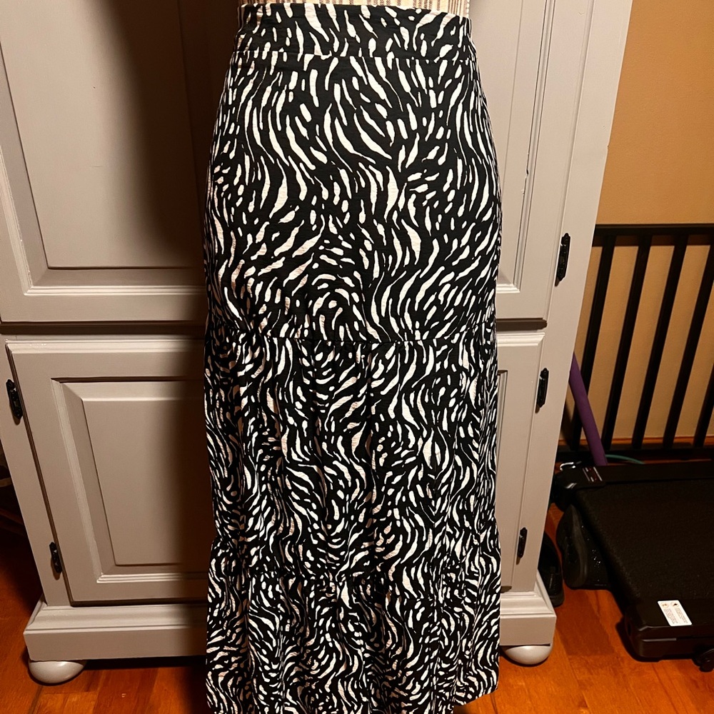 Nine West Zebra Print Maxi Skirt